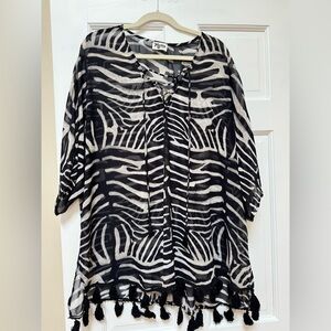 ShowMeYourMumu Zebra Caftan Bathing Suit Coverup
